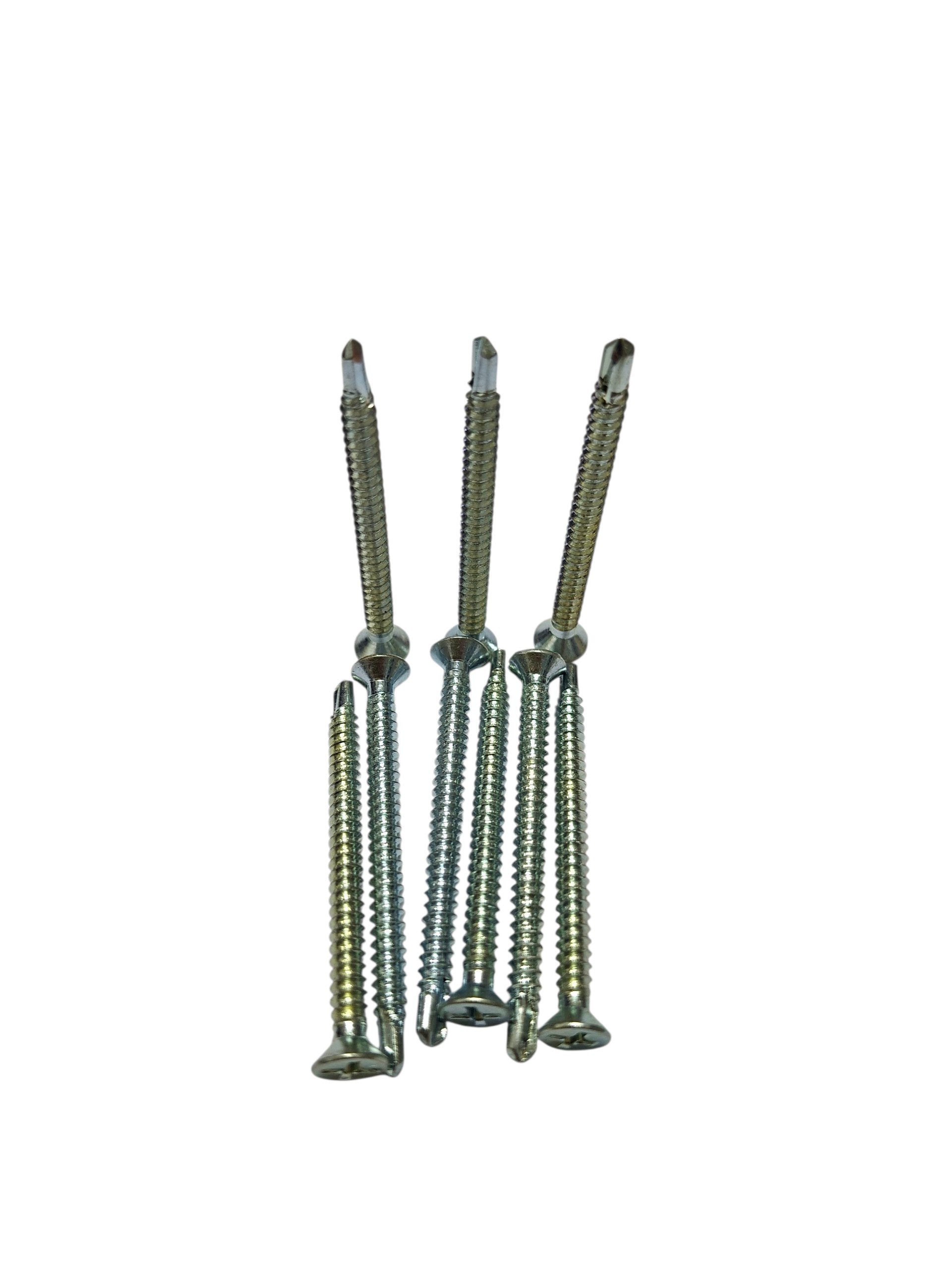 Galvanized zinc plated self drilling csk flat head phillips supplier for HVAC and hardware applications