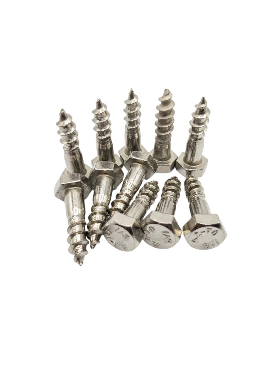 8 x 30 stainless steel SS 304 Grade coach screws hex head made in germany supplier for HVAC and hardware applications in UAE